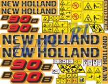Стикеры для экскаватора-погрузчика Нью Холланд B90b
